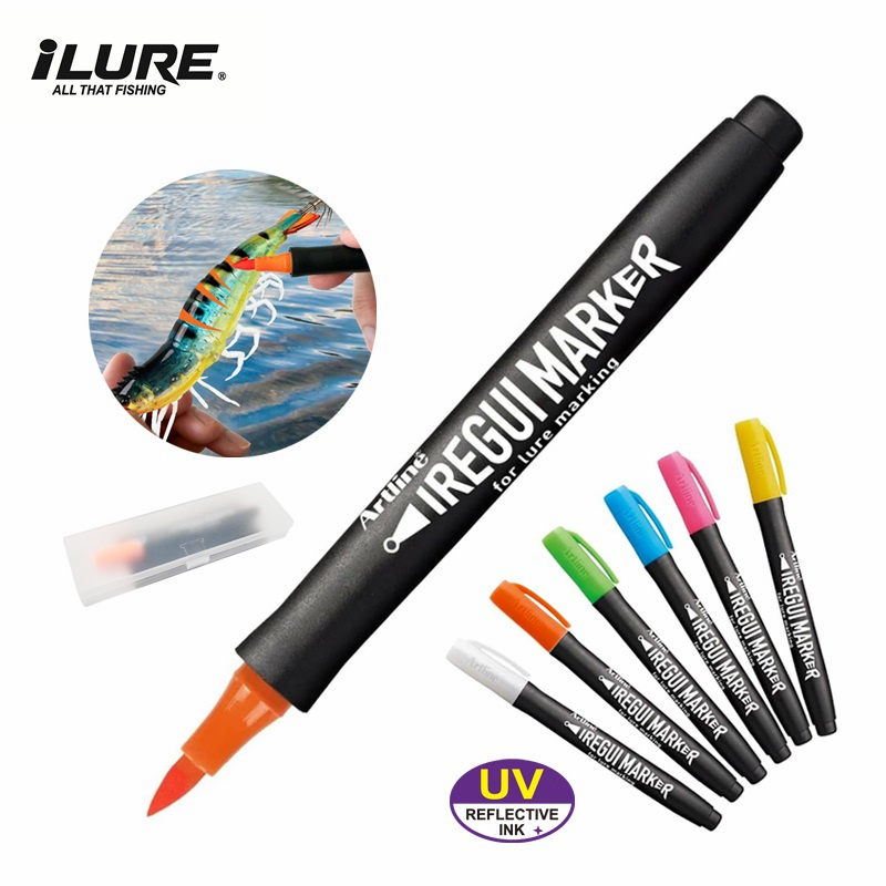 Fishing Lure Soft Plastic - ปากกาสีเรืองแสง UV สำหรับตกปลา อุปกรณ์ตกปลาใหม่ สำหรับทำเครื่องหมายเหยื่อปลอมแบบนิ่มและแข็ง เหยื่อปลาหมึก