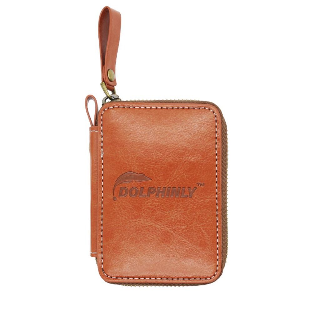 Fishing Lure Spinner - กระเป๋าใส่เหยื่อตกปลาหนัง PU พร้อมซิป กระเป๋าเก็บเหยื่อจิ๊ก สปินเนอร์ เหยื่อแข็ง