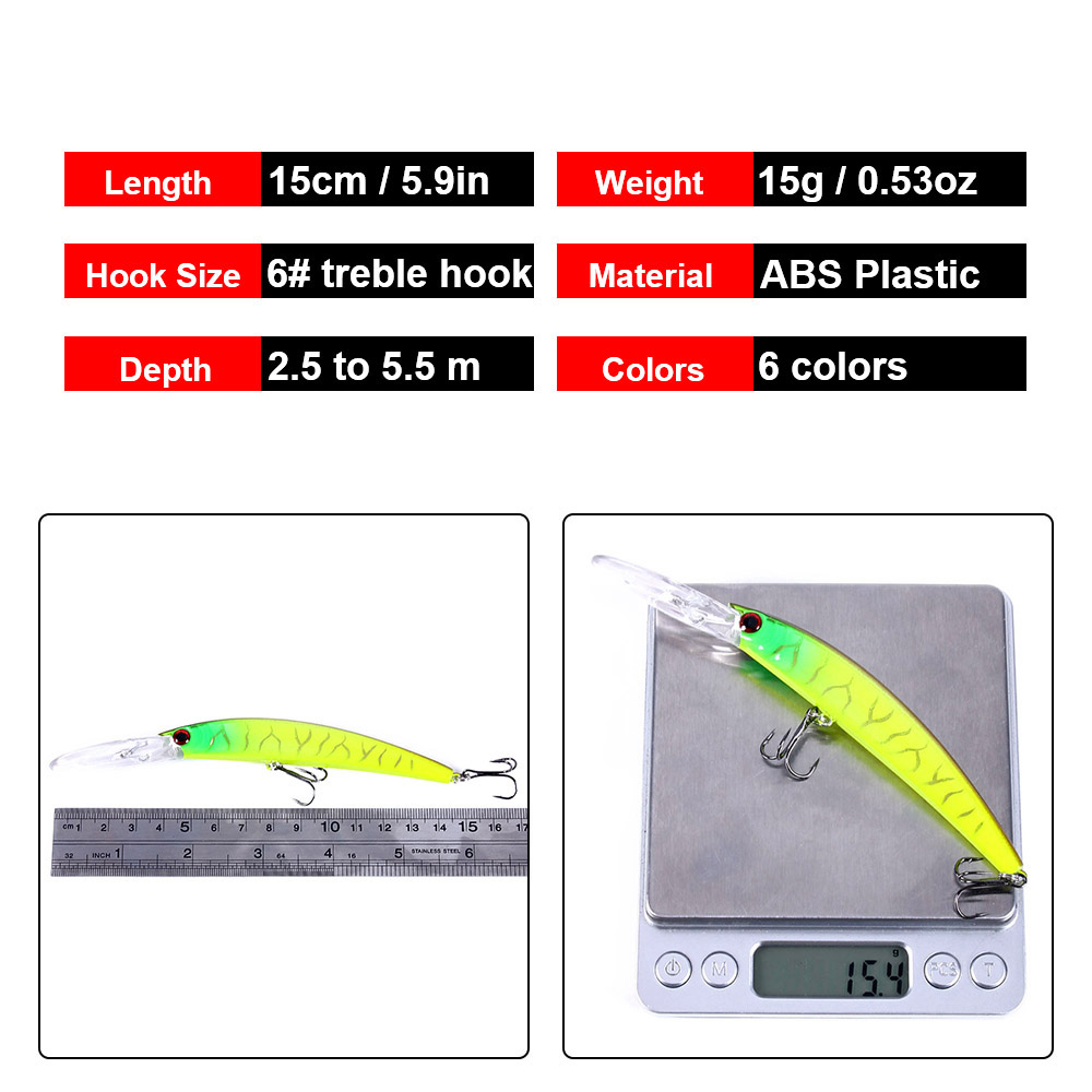 1PCS 15cm 15g ดําน้ําลึก Jerkb - Fishing Lure Jerkbait บทวิจารณ์และราคา