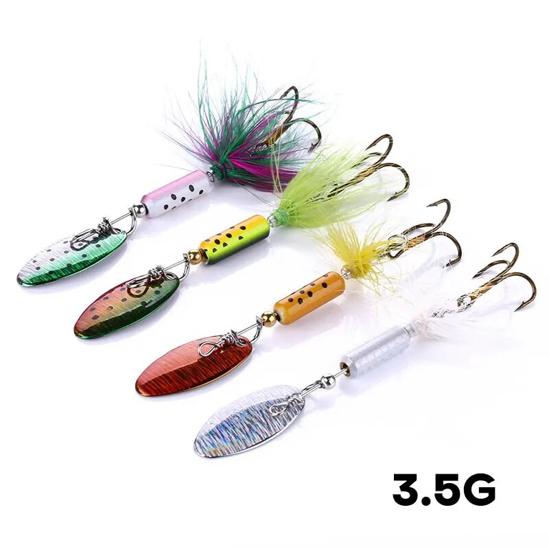 โลหะ VIB Lures 1PCS 3.5g Feath - Fishing Lure Spoon บทวิจารณ์และราคา
