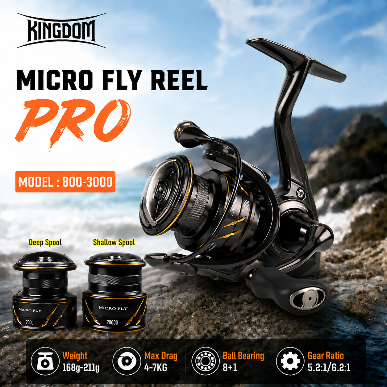 รอกตกปลา Kingdom Micro Fly Pro - Abu Garcia Reel Max บทวิจารณ์และราคา